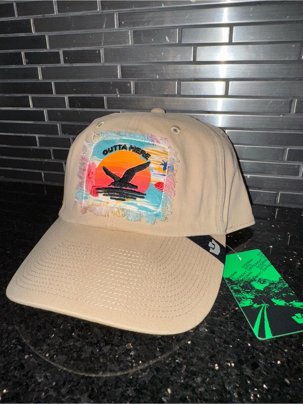 Goorin Bros Outta Here Hat with Colorful Sunset Patch